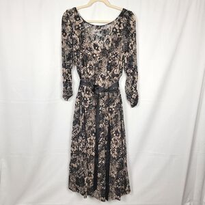 Black & Taupe Lace Dress #2630 B